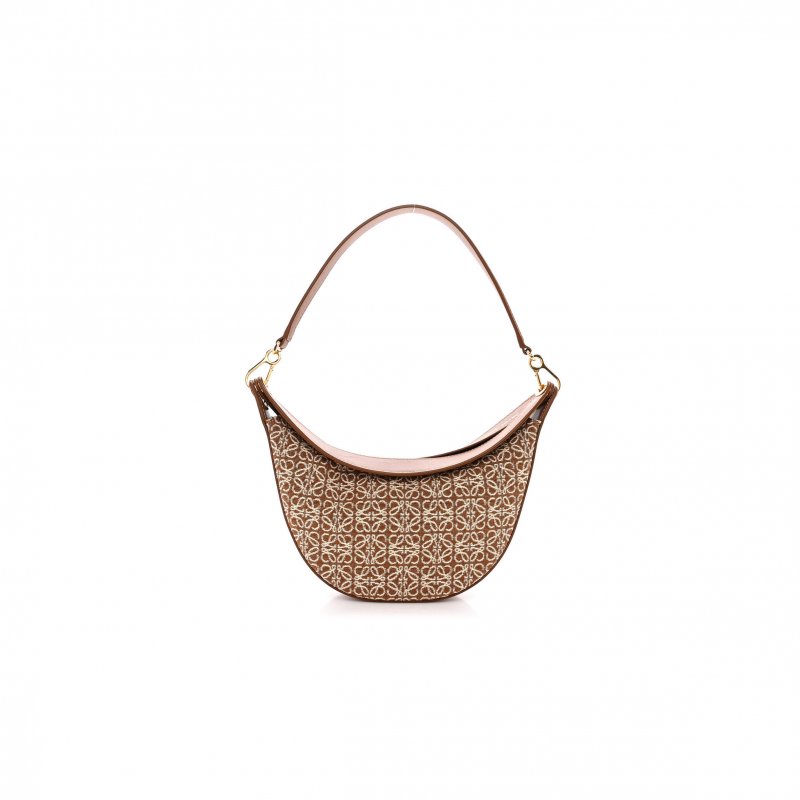 (image for) LOEWE JACQUARD ANAGRAM CALFSKIN SMALL LUNA BAG TAN PECAN (23*18*6cm)