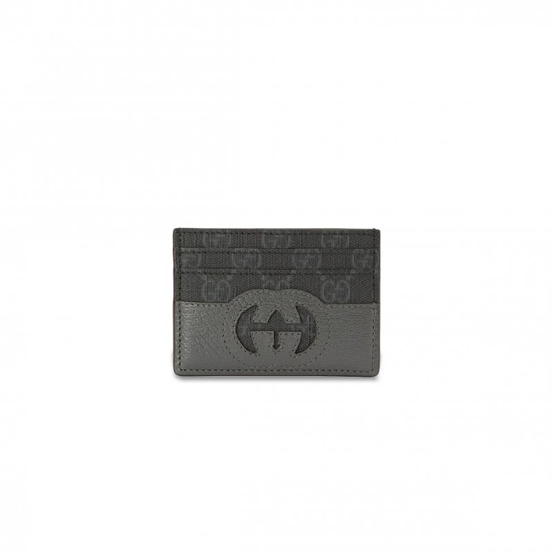 (image for) GUCCI CANVAS WITH LEATHER BINDING CARD HOLDER 701425 (10*7cm)