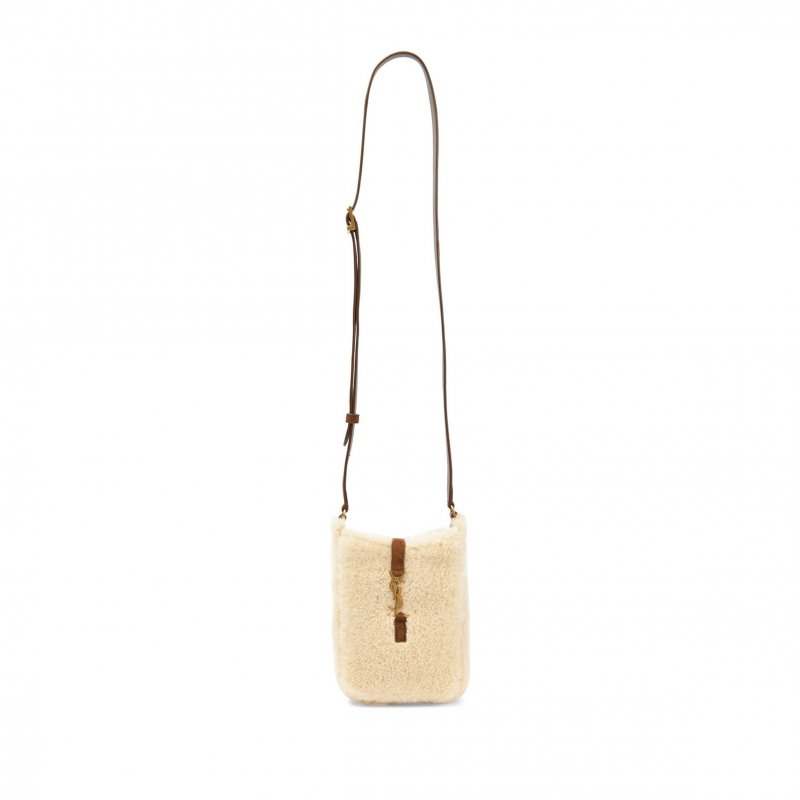 (image for) YSL MINI LE 5 À MINI VERTICAL BAG IN NATURAL BEIGE & DARK CIGAR 142228 (18*13.5*3.5cm)