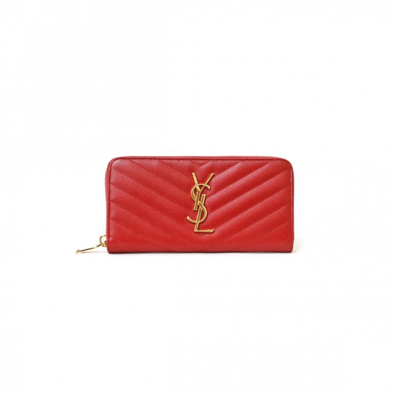 (image for) YSL CASSANDRE MATELASSÉ ZIP AROUND WALLET IN GRAIN DE POUDRE LEATHER 358094BOW016422 (19*9.5*2.5cm)