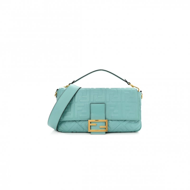 (image for) FENDI NAPPA FF 1974 EMBOSSED LARGE BAGUETTE TIFFANY (32*18*5cm)