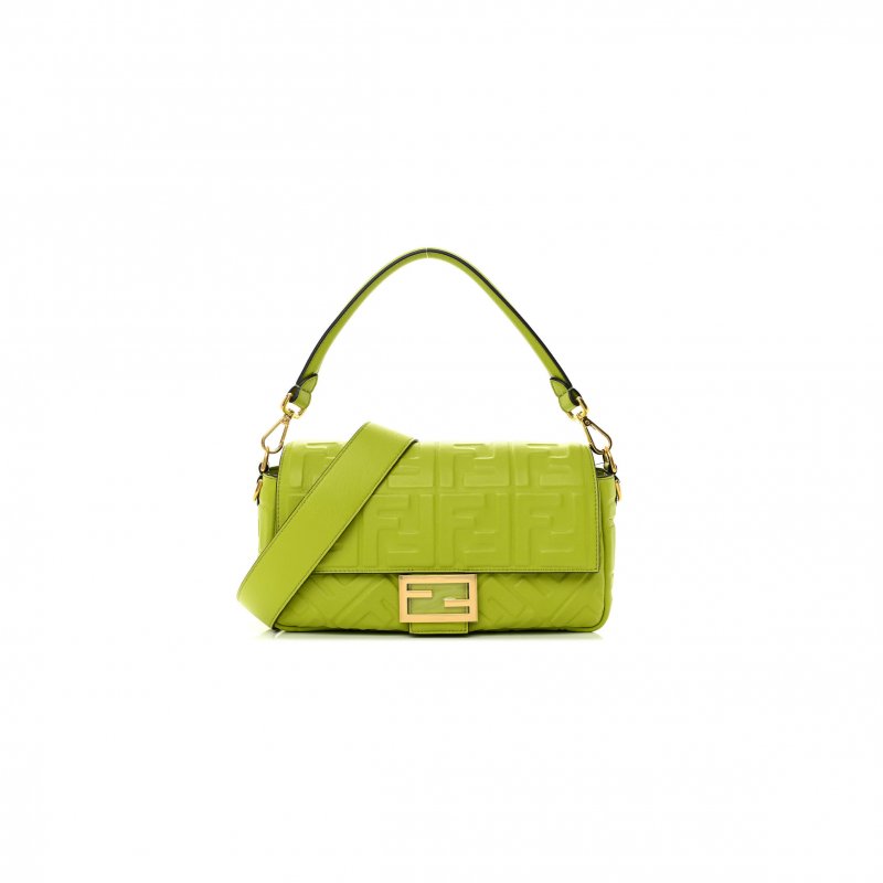 (image for) FENDI NAPPA FF 1974 EMBOSSED BAGUETTE WASABI (26*15*5cm)