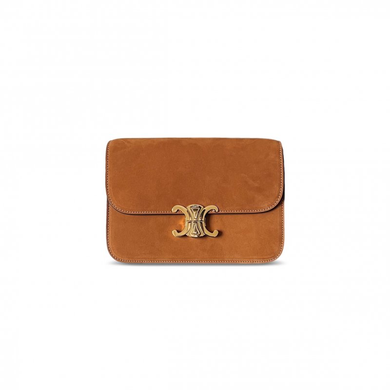 (image for) CELINE MEDIUM TEEN TRIOMPHE BAG IN NUBUCK CALFSKIN 187363 (22.5*16.5*7.5cm)