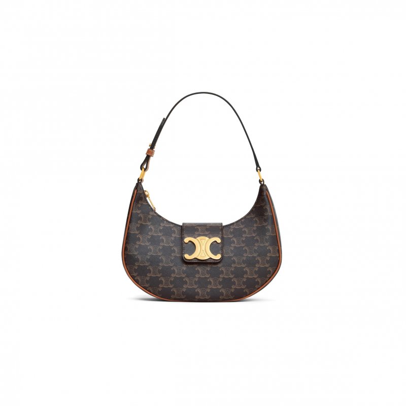 (image for) CELINE MEDIUM AVA TRIOMPHE BAG IN TRIOMPHE CANVAS AND CALFSKIN 114492BZJ.04LU (23*13.5*6cm)
