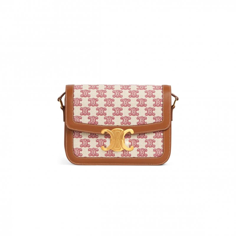 (image for) CELINE MEDIUM CLASSIQUE TRIOMPHE BAG IN FABRIC AND CALFSKIN 191242DBA.25VP (22.5*16.5*7.5cm)