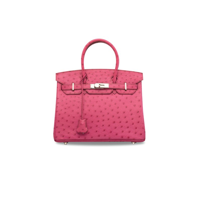 (image for) HERMÈS MASTER BIRKIN 25 OSTRICH LEATHER ROSE RED GOLD BUCKLE H041944CK74 (25*20*13cm)