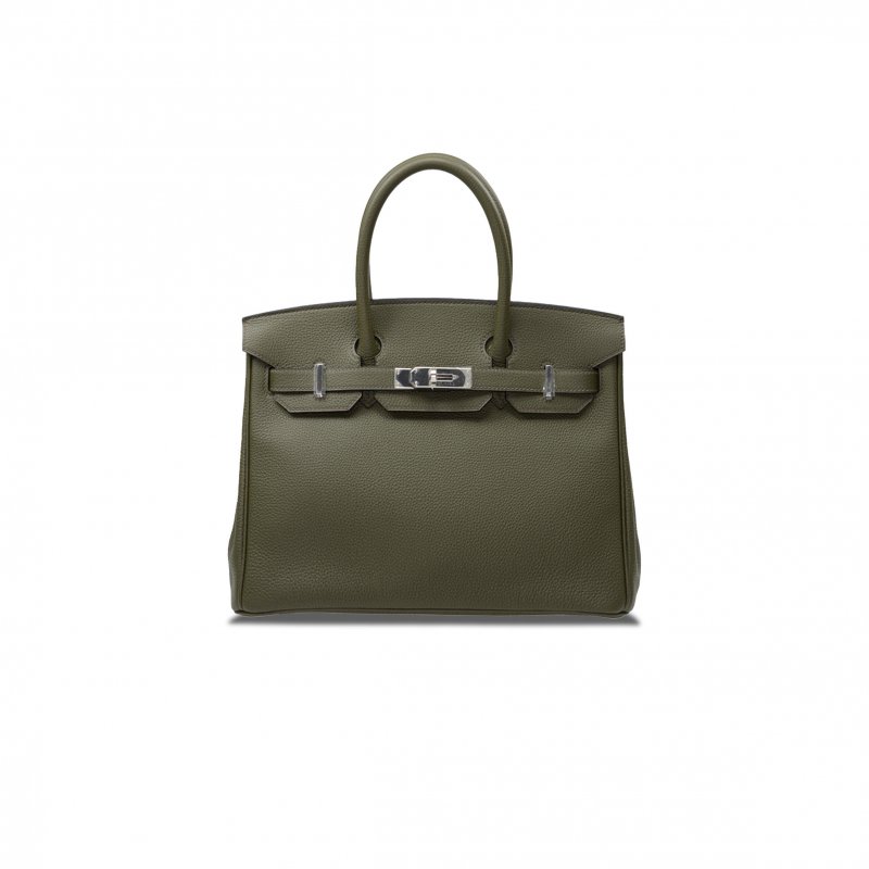 (image for) HERMES MASTER BIRKIN 30 TOGO LEATHER SAGE GREEN SILVER BUCKLE BK3061TGSS (30*23*15cm)