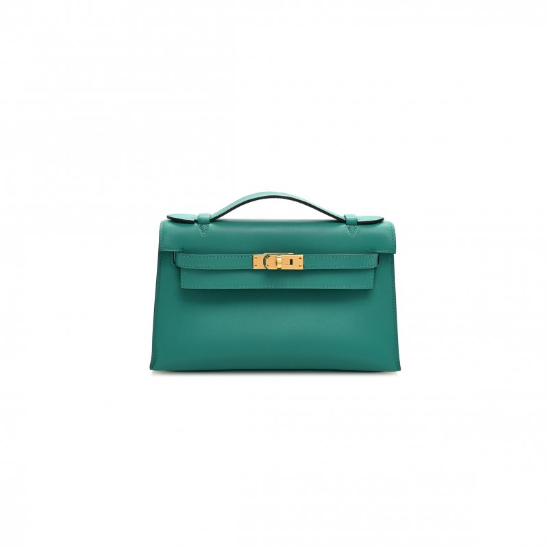 (image for) HERMÈS MASTER SWIFT KELLY POCHETTE CLUTCH VERT VERONE (22*14*7cm)
