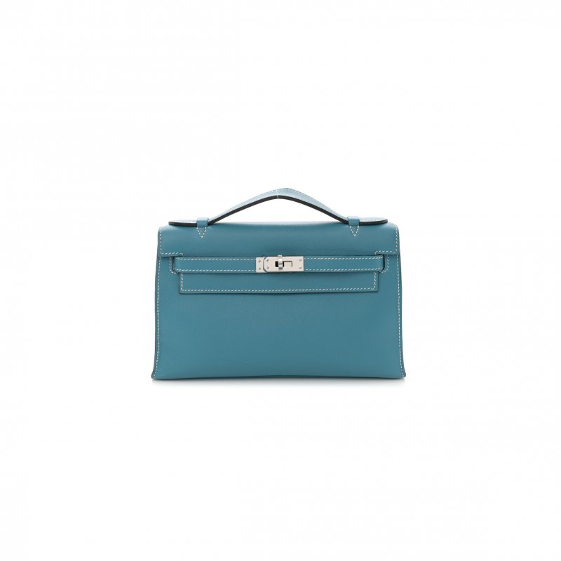 (image for) HERMÈS MASTER SWIFT KELLY POCHETTE CLUTCH BLUE JEAN (22*14*7cm)