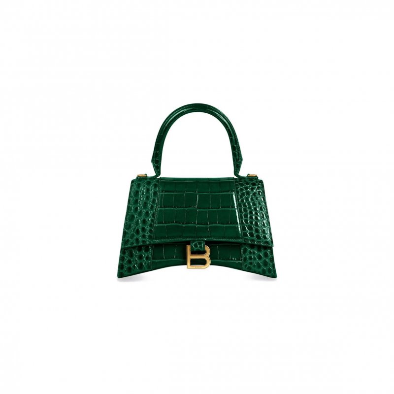 (image for) BALENCIAGA WOMEN'S HOURGLASS HANDBAG SMALL IN DARK GREEN 5935461LRGM3011 (22.9*15*9.9cm)