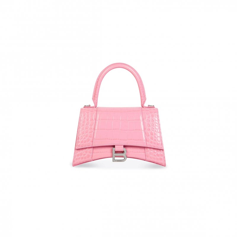 (image for) BALENCIAGA WOMEN'S HOURGLASS HANDBAG SMALL IN ROSE PINK 5935461LR6Y5812 (22.9*15*9.9cm)