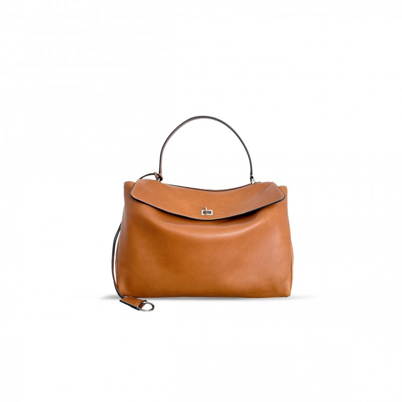 (image for) BALENCIAGA WOMEN'S RODEO HANDBAG LARGE IN TAN COWBOY 7897442KBWZ9862 (39.8*29.9*12.9cm)