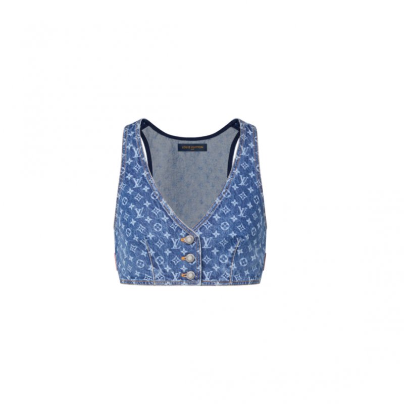 (image for) LOUIS VUITTON MONOGRAM DENIM CROP TOP 1AHIA5