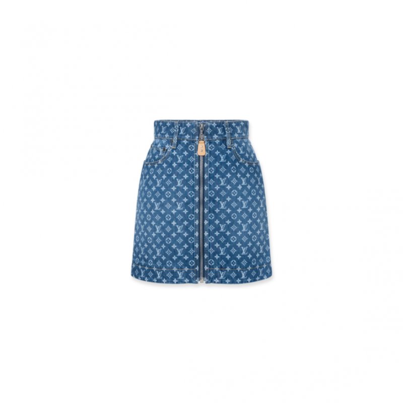 (image for) LOUIS VUITTON MONOGRAM DENIM MINI SKIRT 1AHIAK