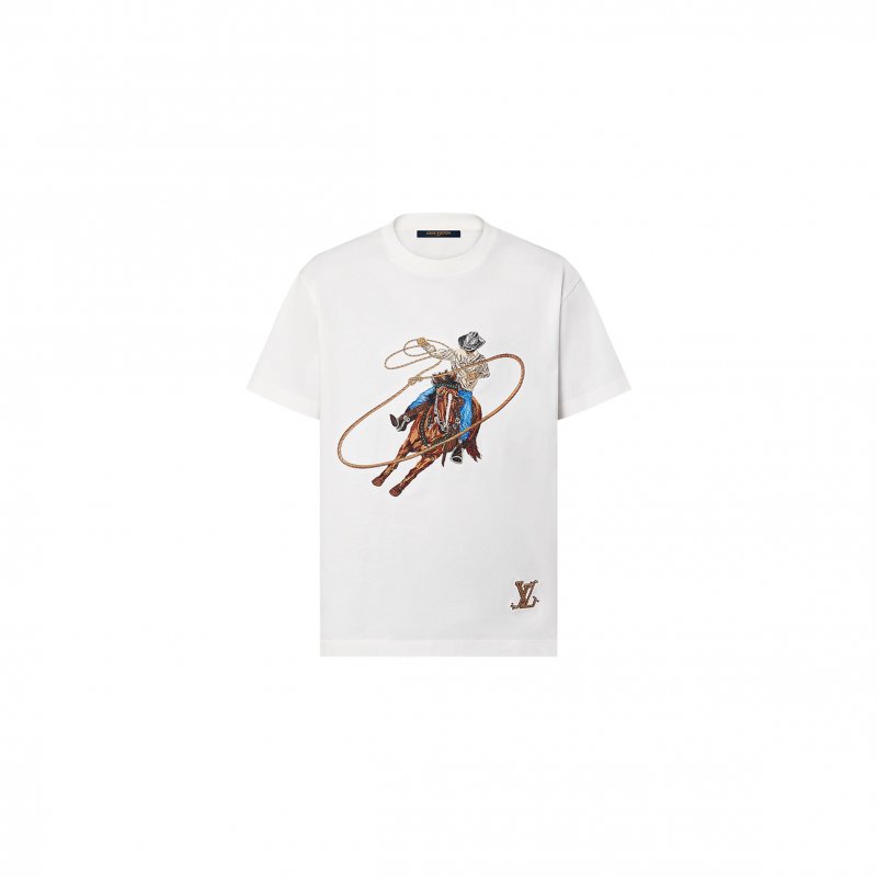 (image for) LOUIS VUITTON GRAPHIC EMBROIDERED COTTON T-SHIRT 1AFXNM