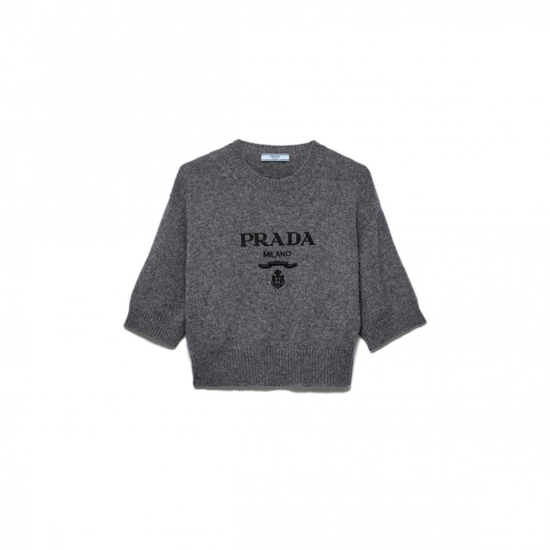 (image for) PRADA WOOL AND CASHMERE CREW-NECK SWEATER P24Z1U
